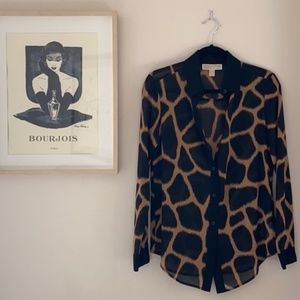 Michael Kors NWOT Animal Print Blouse